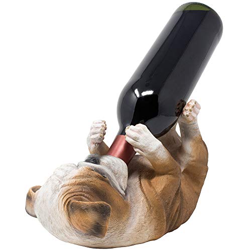 Thirsty English Bulldog Wine Bottle Holder Statue Display Stand Decorative Centerpiece for Bar or Kitchen Counter Décor As Gifts for Dog Lovers - view 3