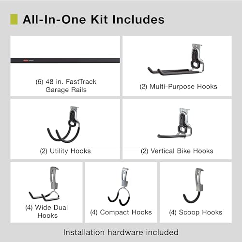 FastTrack Garage Wall-Mounted Storage System, 24-Piece Kit - view 2