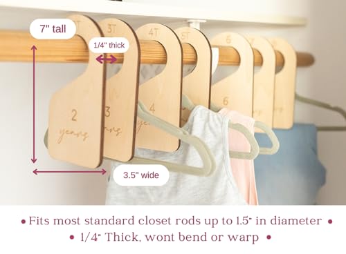 Modern Double-Sided Toddler Closet Dividers, Child Closet Organizers – Set of 7 Durable Kids Closet Size Hangers - view 4