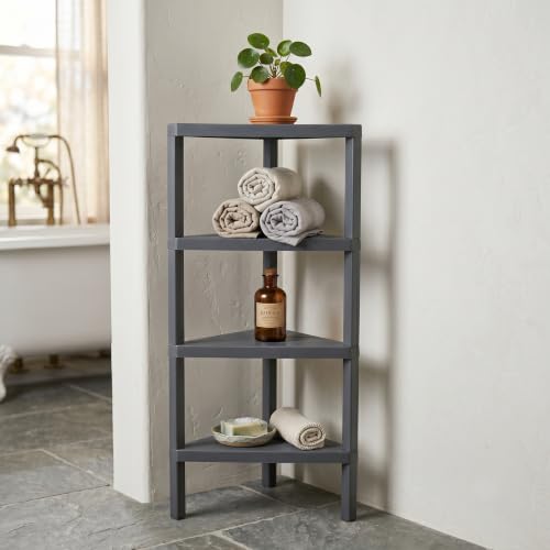 Grey 4-Tier Corner Shelf