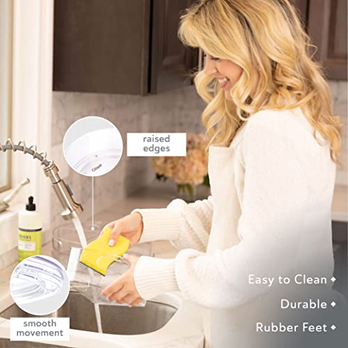 Lazy Susan Turntable - Clear Acrylic, Removable Sections, Rotates 360 Degrees. Easily Organize Your Fridge, Cabinet or Counter. Great Carousel Storage for Food, Spices, Cosmetics. (4-Sections) - view 6