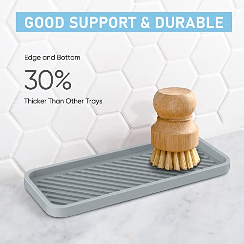 Kitchen Sink Organizer Tray,2 Pack Silicone Sponge Holder for Sink Bathroom - view 4