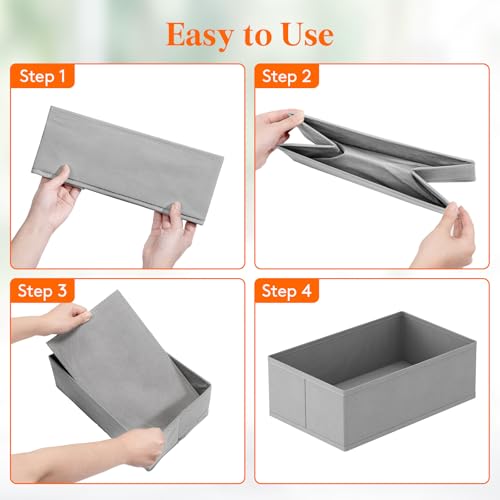 Drawer Organizer Clothes for Closet, Gray, 24 Pack - view 6