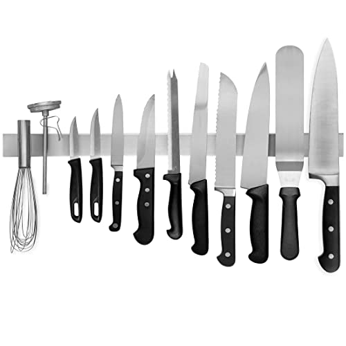 16 Inch Stainless Steel Magnetic Knife Bar with Multi-Purpose Functionality as a Knife Holder, Knife Strip, Magnetic Tool Organizer, Art Supply Organizer & Home Organizer - view 3