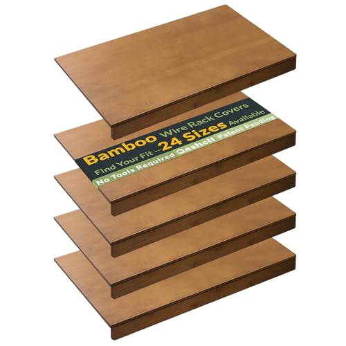 Wire Shelf Covers, Bamboo Wire Rack Covers for Pantry, Closet