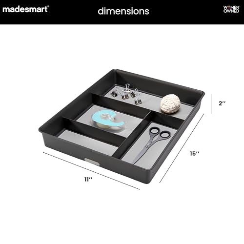 Classic 4 Compartment Drawer Organizer, Granite - view 4