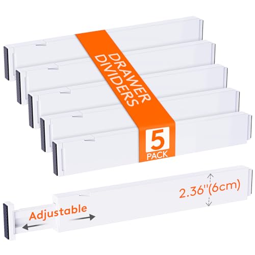 2.36" Upgrade Kitchen Drawer Dividers, Adjustable Drawer Organizer