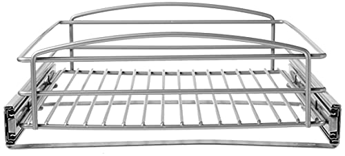 RS-MUB-14-FN 5 in. H x 15 in. W x 20 in. D Multi-Use Basket Silver Pull Out Cabinet Organizer, Frosted Nickel - view 2
