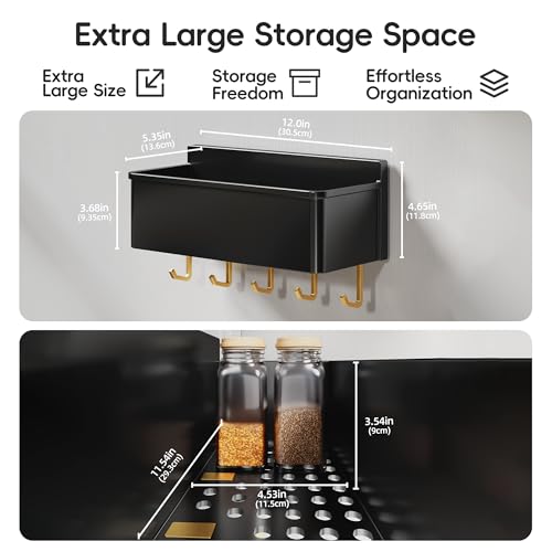 Magnetic Spice Rack for Refrigerator 2 Pack with Optional Hooks - view 6