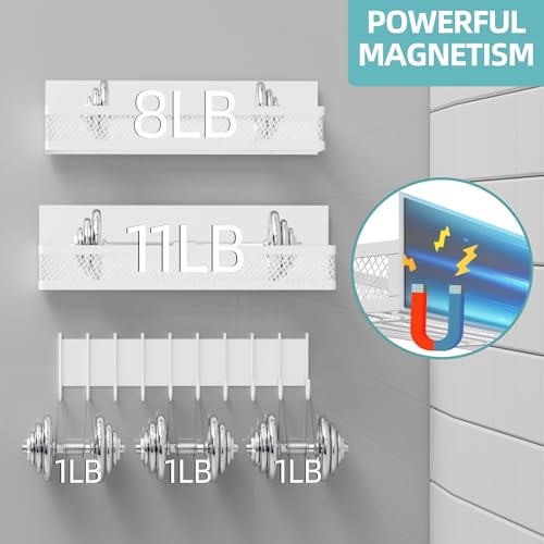 Magnetic Spice Rack for Refrigerator, 3 Pack Magnetic Shelf for Refrigerator, Movable Magnetic Basket is Used for Side Storage in Ovens, Microwaves, or Washing Machines - view 4