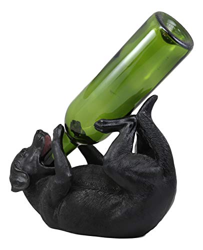 Ebros Lifelike Purebreed Pedigree Canine Adorable Black Labrador Retriever Dog Wine Bottle Holder Figurine Statue As Kitchen Wine Cellar Centerpiece Decor Storage Organizer - view 3