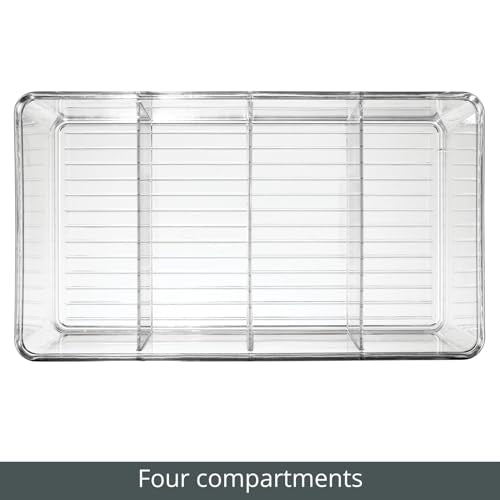 Plastic Divided Bin Storage Containers - Perfect for Fridge, Cabinet, Pantry, and Home Organization - Clear - Refrigerator Organizers - Ligne Collection - 2 Pack, Clear - view 5