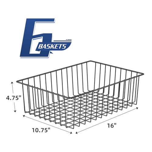 6 Pack Large Metal Wire Baskets for Storage, Black - view 2