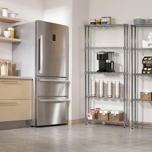Shelving Inc. 8" d x 36" w x 64" h Chrome Wire Shelving with 5 Tier Shelves - view 2