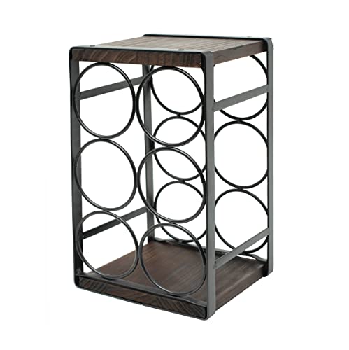 Rustic Wood Countertop Wine Rack 6 Bottles No Need Assembly Brown - view 7
