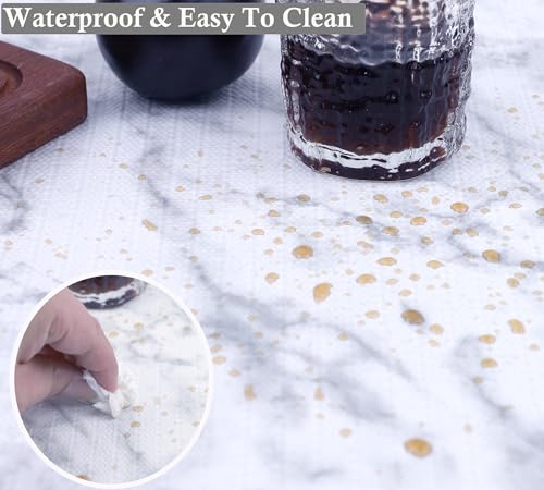 Shelf Liner Non Adhesive for Kitchen Cabinets 16 Inch Wide X 20 Ft Cabinet Liners Non-Slip Washable Drawer Liners Waterproof Marble Printed Cupboard Mat for Shelving Closet Fridge Bathroom - view 5