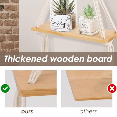 Macrame Wall Hanging Shelf Set of 2 - view 5
