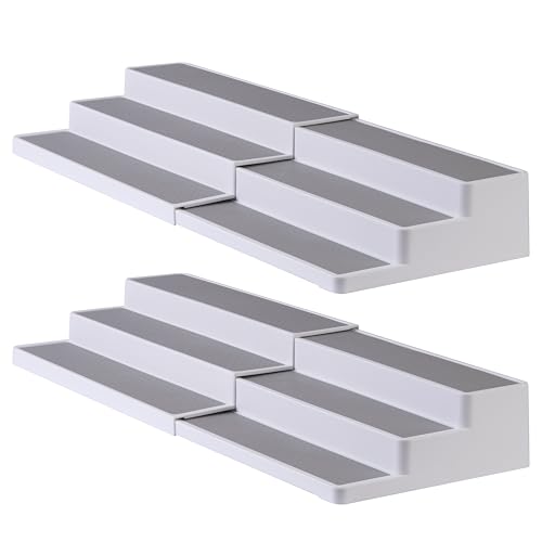 3-Tier Spice Rack Organizer - Versatile Storage Shelf for Kitchen, Bathroom, Bedroom & Office, Set of 2, Expandable White - view 7