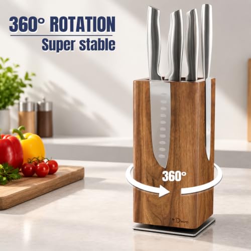 Magnetic knife block without knives 360° rotatable knife holder stand - view 3