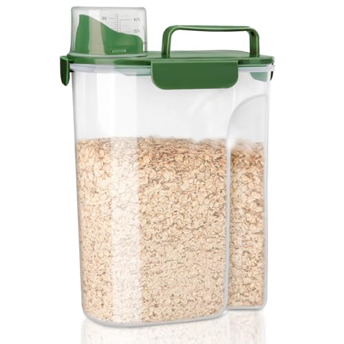 Rice Container, Airtight Rice Storage Container 10lb, Cereal Containers Storage, BPA Free Food Dispenser with Pouring Spout Handle for Flour Pasta Grain, Pet Dog Cat Bird Food Storage Container