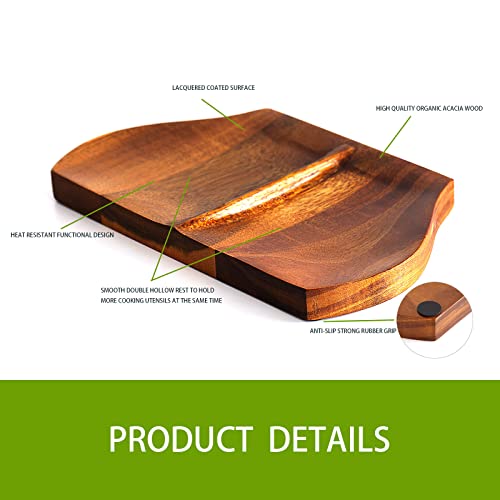 Wooden Spoon Holder, Large Double Wooden Spoon Rest for Stove Top - view 5