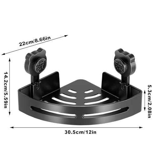 Shower Suction Shelf - Bear Suction Cup Wall Mounted Organizer, No-Drill Bathroom Storage Solution, Strong Adhesive Design | Black Shampoo Holder, Durable Shelves for Inside Shower and Compact Space - view 5