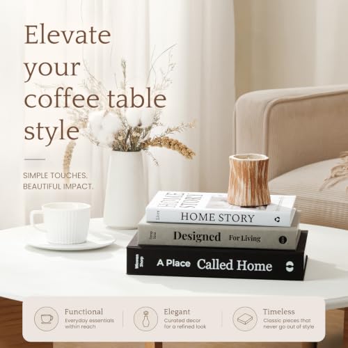 Aesthetic Decorative Books-Set of 3 Linen Fake/Faux Books for Modern Home Decoration on Coffee Table, Bookshelf or Mantel-Photo Storage Solution and as a Keepsake Box - view 2