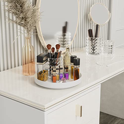 Lazy Susan Cabinet Organizer - 11 inch Metal Turntable Lazy Susan for Kitchen Spice Rack Pantry Cupboard Bathroom Countertop Refrigerator Table Storage, White - view 6