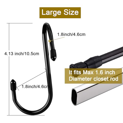 8 Pack Purse Hanger for Closet, Vinyl Coated Unique Twist Design Black Bag Hanger Hooks, 5 Inch Large Closet Rod Home Storage Hooks Purse Organizer for Hanging Handbags, Belts, Hat, Backpack - view 2