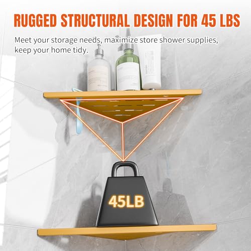 Corner Shower Shelves with Razor Hole, Modern Sturdy Shower Shelves - view 6