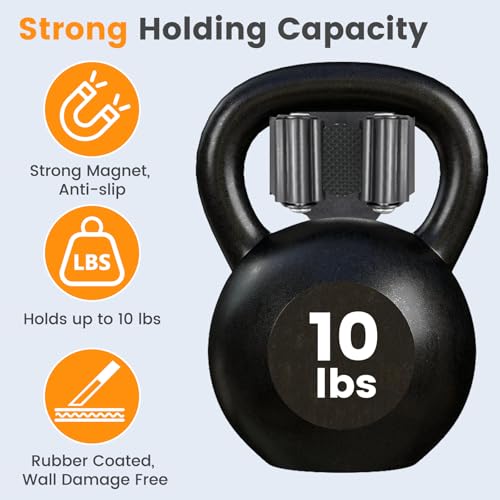 4 Pack Strong Magnetic Broom Holder, Black - view 3