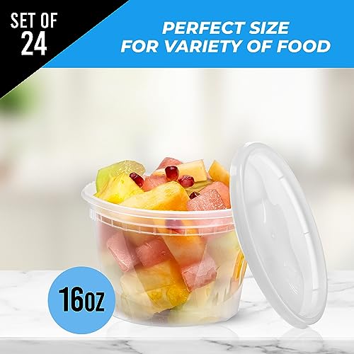 Deli Containers with Lids, Food Storage Containers with Lids 16 oz (16 oz - 48 Sets) - view 2