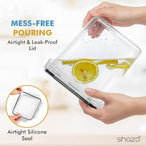 Flour Sugar Storage Containers Set of 3 (6L, 2.9L, 1.1L) Large Airtight Food Storage Containers with Lids, BPA-Free Plastic Container for Kitchen & Pantry Organizers, Cereal, Rice & Pasta - view 3