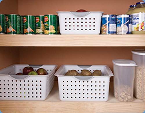 Large Ultra Plastic Basket with Handles, 6 Count, and Medium Ultra Plastic Basket with Handles, 12 Count Storage Solution System for Home - view 6
