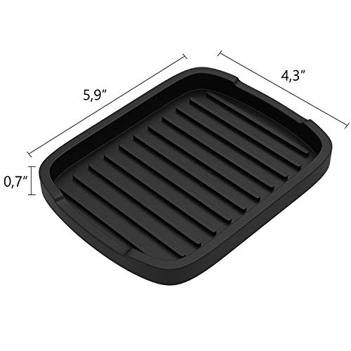 ZAPPOWARE Silicone Sponge Holder -soap Tray - 5.9" X 4.33" Set -2pcs (Black) - view 2