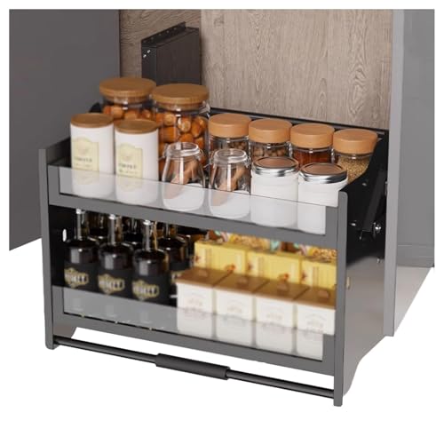 2-Layer Pull-Out Cabinet Organizer, Pull-Down Spice Rack System, Blind Pull-Out Cutlery Storage, Heavy-Duty Kitchen Space Saver,860X280X540Mm,510x280x540mm