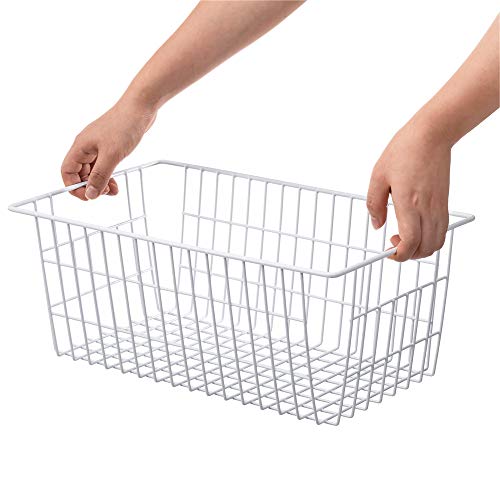 15.7" Freezer Wire Baskets Refrigerator 4 Freezer Baskets Wire Metal Storage Basket, Modern Farmhouse Storage Organizer for Pantry, Shelf, Kitchen, Cabinet, Bathroom 15.7"x7.9"x5.9" - view 7