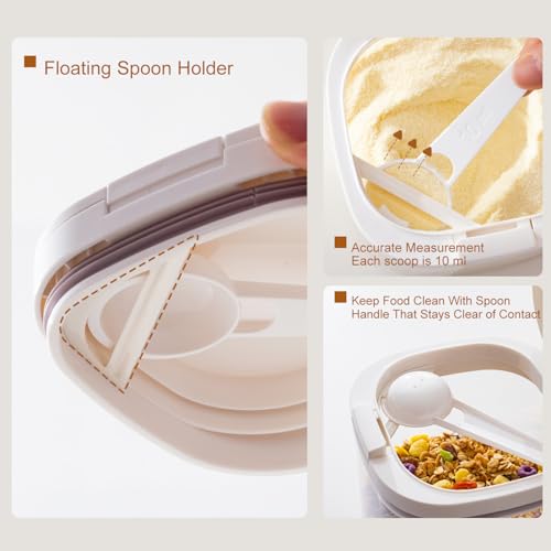 1 Qt Pop-Top Cereal Storage Container, White - view 4