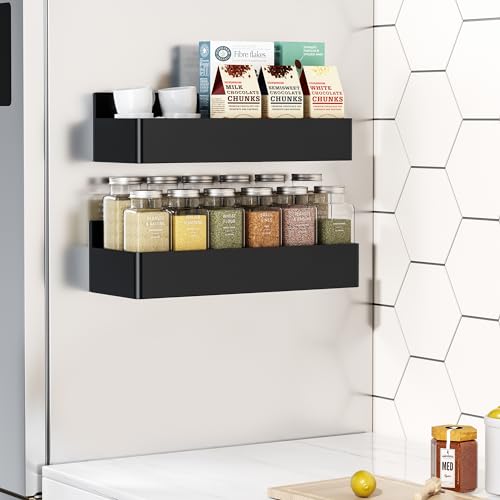 Magnetic Spice Rack for Refrigerator Black, 4 Pack - view 5