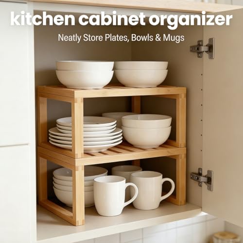 Kitchen Cabinet Organizer Shelf to Eliminate Clutter, Space-Saving Shelf Organizer, Pantry organizers and storage, Compact Spice Rack Organizer for Cabinet (2, W11.8″) - view 3