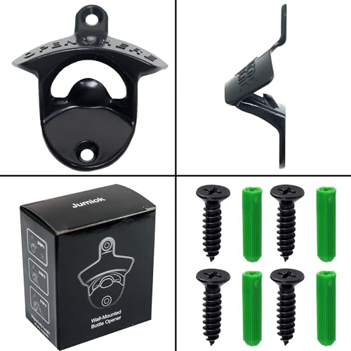 2 Packs Stainless Beer Bottle Cap Opener Wall Mounted Black - view 5
