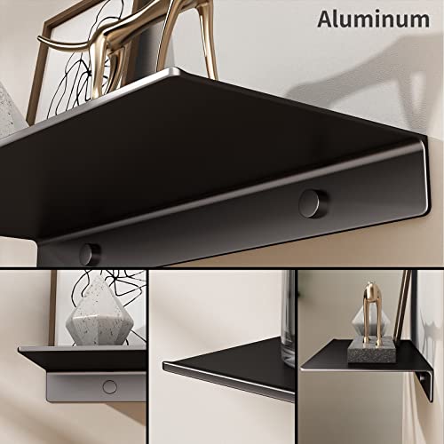 12 inch Metal Wall Shelf, Black Floating Shelf, Small Bathroom Shelf, Display Shelves for Wall Storage - view 6