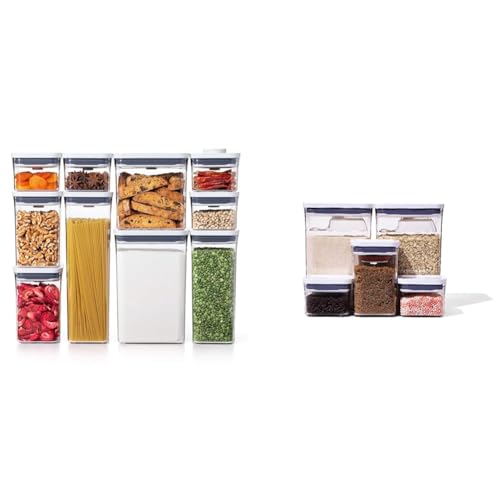 Good Grips 10-Piece POP Container Set (White) and 8-Piece Baking Essentials POP Container Set (White)