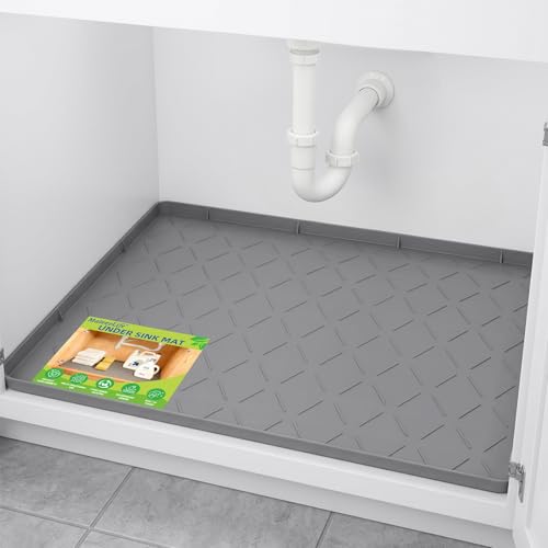 Under Sink Mat Kitchen Waterproof, Silicone Sink Tray 22"X34"