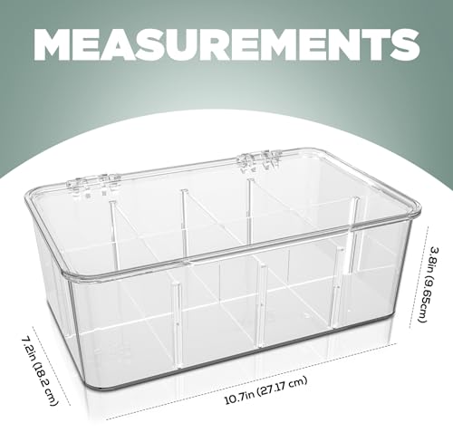 Tea Bag Organizer with Lids, Stackable Tea Box, 3 Pack, Clear - view 2