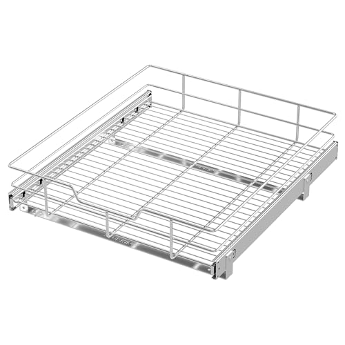 Pull Out Cabinet Organizer 9" W X 17" D, Chromed, Full Slide Out Drawers - view 4
