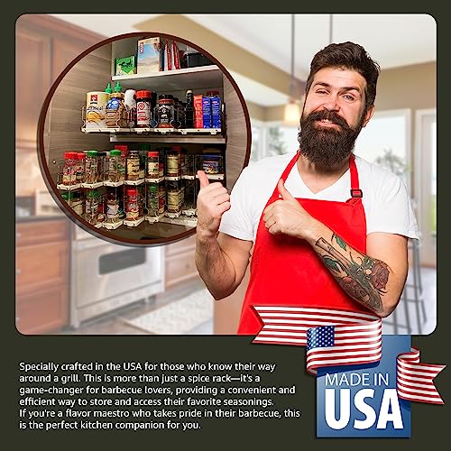 Large Pullout Sliding Spice Rack Organizer - 2 Individual 1 Tier Drawers - Premium Rolling Seasoning Holder/Caddy for Hidden Pantry Storage - Made in USA (6.9''W x 5.0" H x 10.6''D) - view 5
