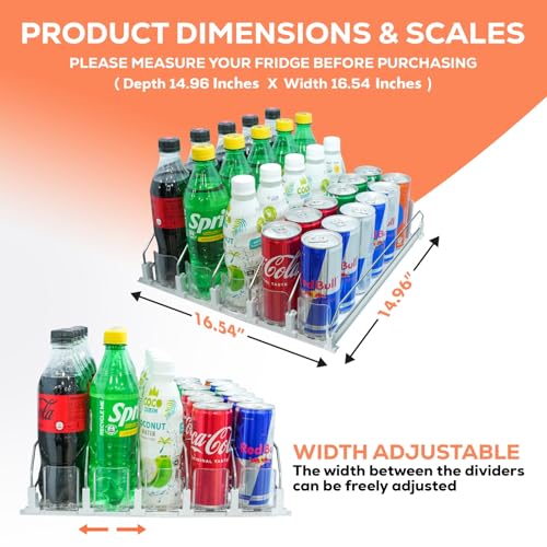 New Design Self Pushing Drink Organizer for Fridge - 5 Rows, Holds 25 Cans - view 2