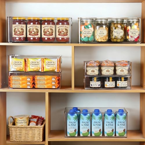8 Pack Freezer Organizer Bins,Stackable,Clear Bins for Fridge,Pantry - view 6