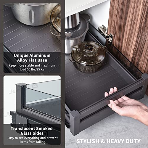 Pull Out Kitchen Cabinet Drawer Roll Out Pantry Shelves Heavy Duty Sliding Tray for Cabinet Full Extension Kitchen Cupboard Slide Out Shelves Organizer with Dividers 14 Inch Wide × 21 Inch Deep - view 7